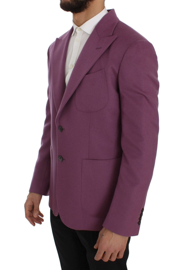 Dolce & Gabbana Purple Cashmere Slim Fit Blazer Jacket
