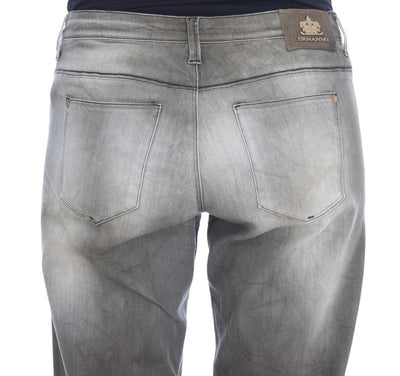 Ermanno Scervino Gray Cotton Blend Loose Fit Boyfriend Jeans