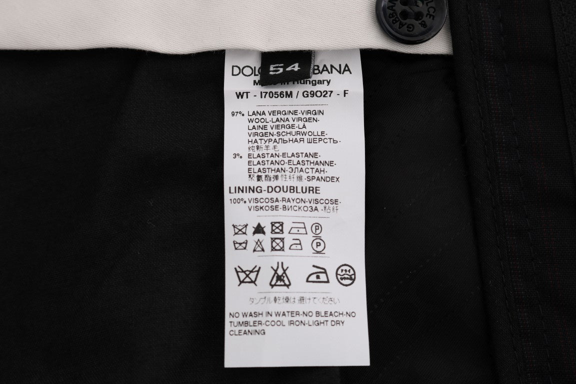Dolce & Gabbana Blue Striped Wool Stretch Pants