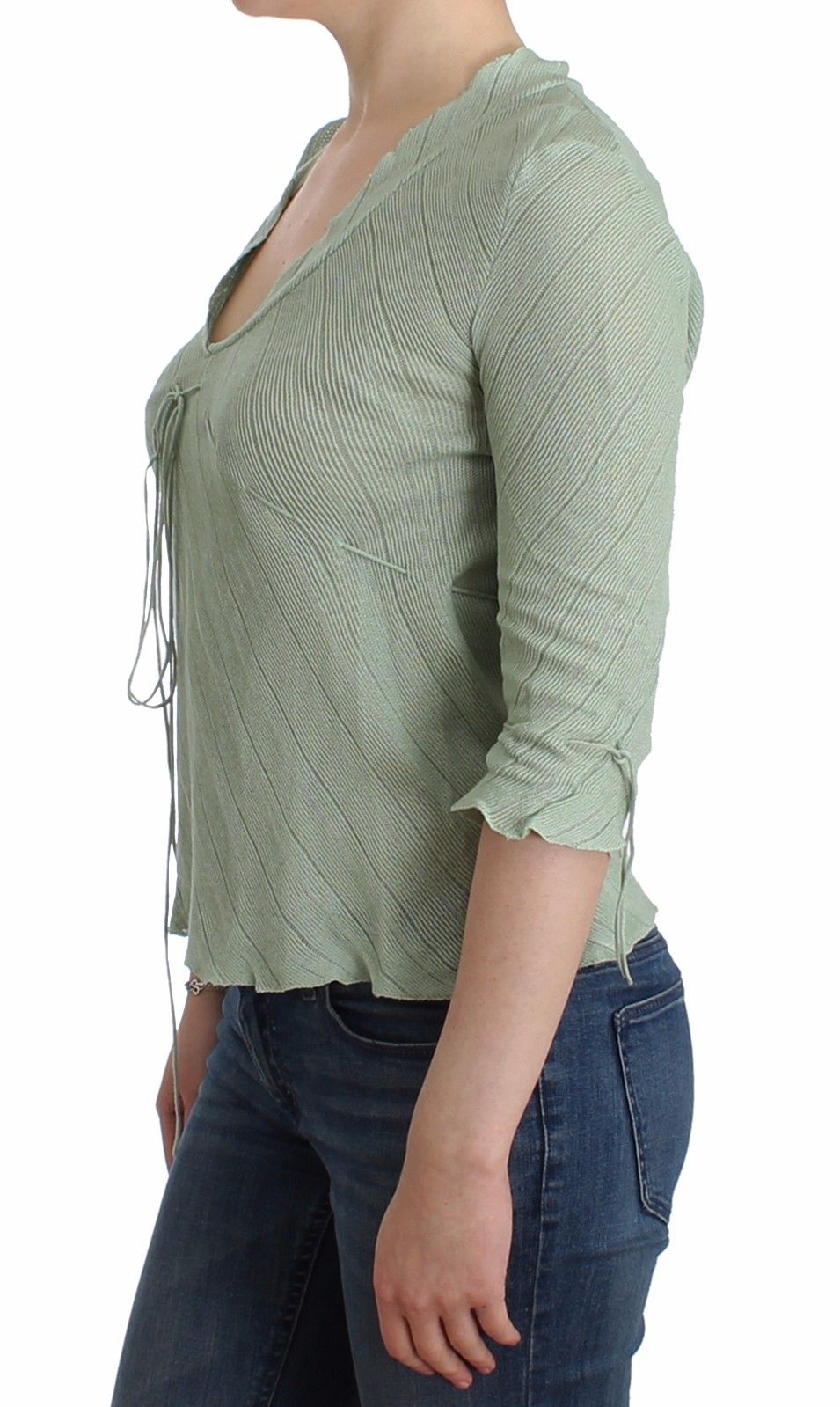 Ermanno Scervino Green Lightweight Knit Sweater Top Blouse