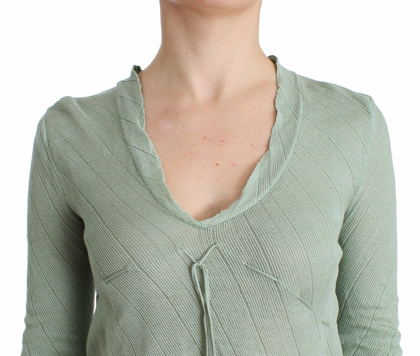 Ermanno Scervino Green Lightweight Knit Sweater Top Blouse
