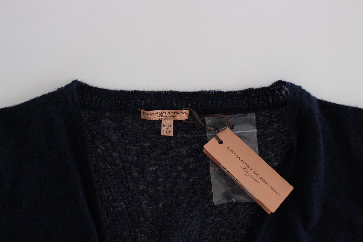 Ermanno Scervino Lingerie Knit Blue Wool Sweater Cardigan