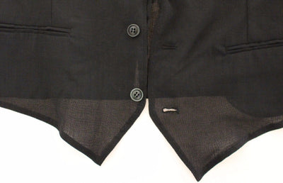 Dolce & Gabbana Black Wool Formal Dress Vest Gilet Jacket