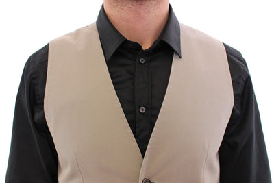 Dolce & Gabbana Beige Silk Blend Dress Formal Vest Gilet