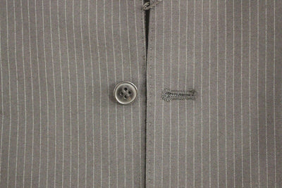 Dolce & Gabbana Black Striped Wool Single Breasted Vest