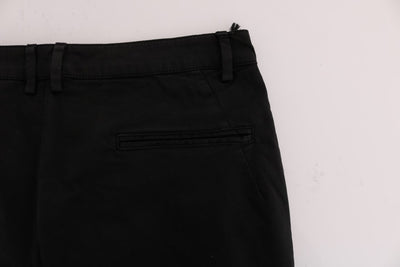 Costume National Black Slim Fit Cotton Stretch Pants