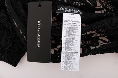 Dolce & Gabbana Black Floral Lace Floral Sicily Dress