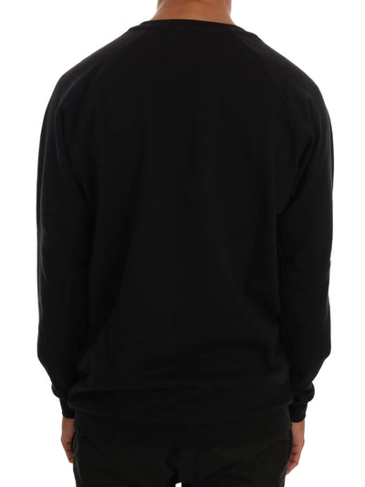 Daniele Alessandrini Black Crewneck Cotton Pullover Sweater