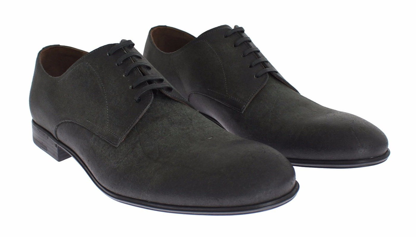 Dolce & Gabbana Mens Green Leather Dress Formal Derby Shoes