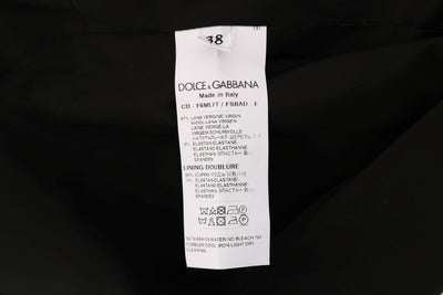 Dolce & Gabbana Gray Polka Dotted Wool Stretch Dress