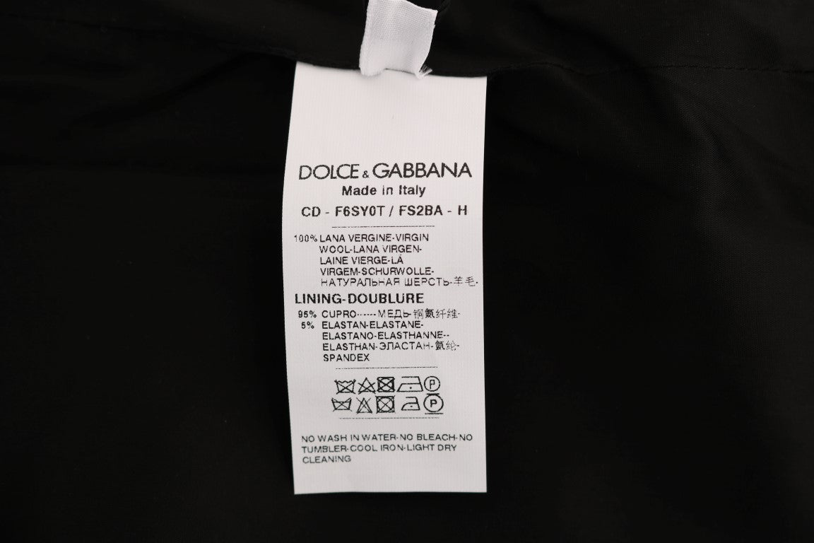 Dolce & Gabbana Gray Polka Dotted Sheath Wool Dress