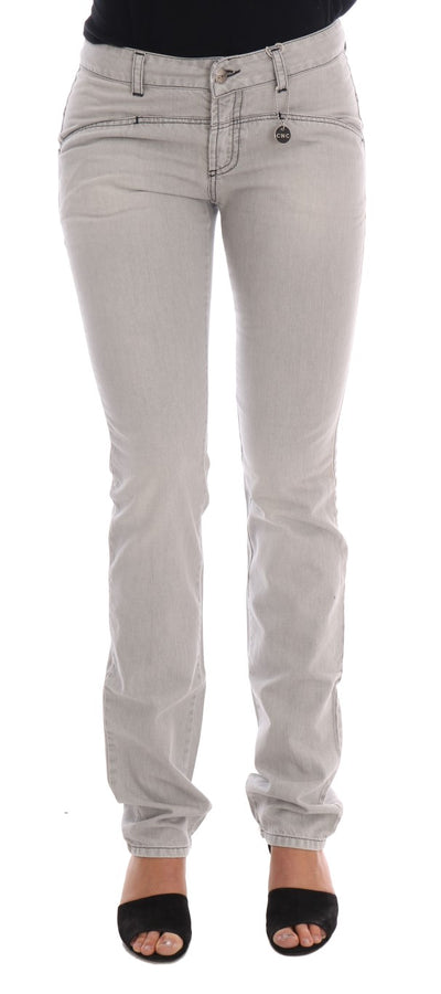 Costume National Gray Wash Cotton Slim Jeans