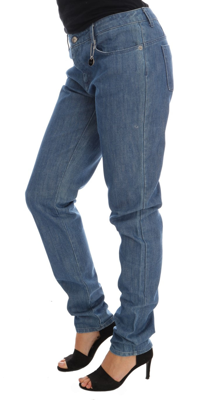 Costume National Blue Wash Cotton Boyfriend Fit Jeans
