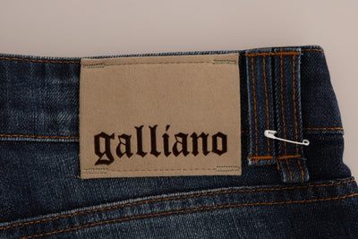 John Galliano Blue Wash Cotton Stretch Skinny Low Jeans