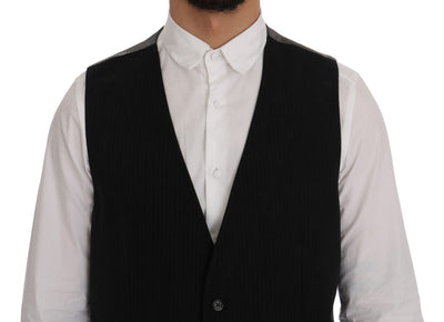 Dolce & Gabbana Black STAFF Cotton Rayon Vest
