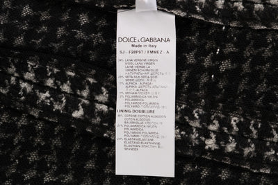 Dolce & Gabbana Gray Black Tweed Vest Jacket