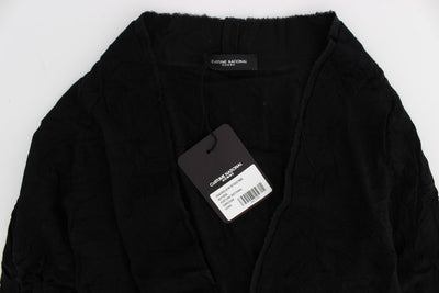 Costume National Black Fine Wool Button Cardigan