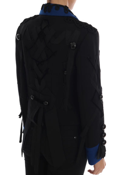 Dolce & Gabbana Black Wool Trench Jacket
