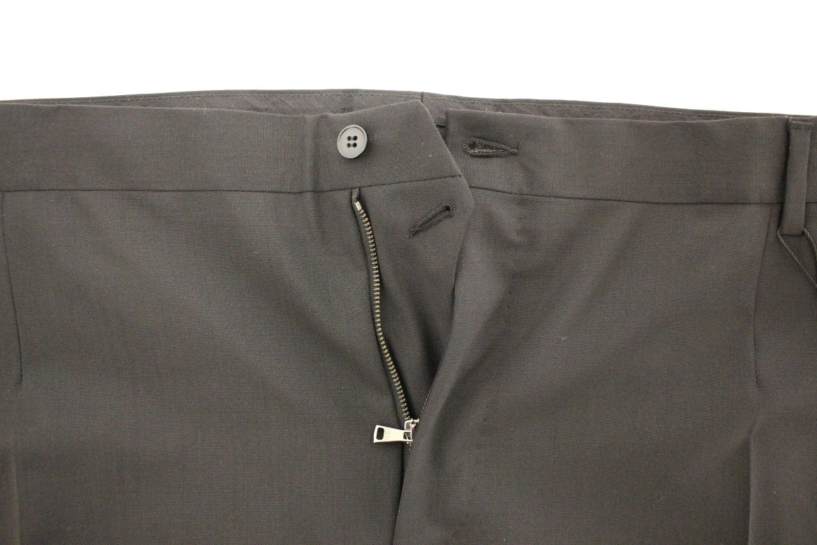 Dolce & Gabbana Black Wool Stretch Pleated Pants