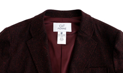 GF Ferre Bordeaux Wool Blend Two Button Blazer