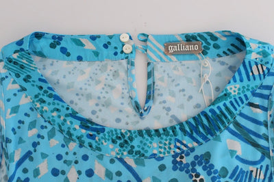 John Galliano Blue printed tank top