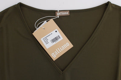 John Galliano Green shortsleeved blouse top