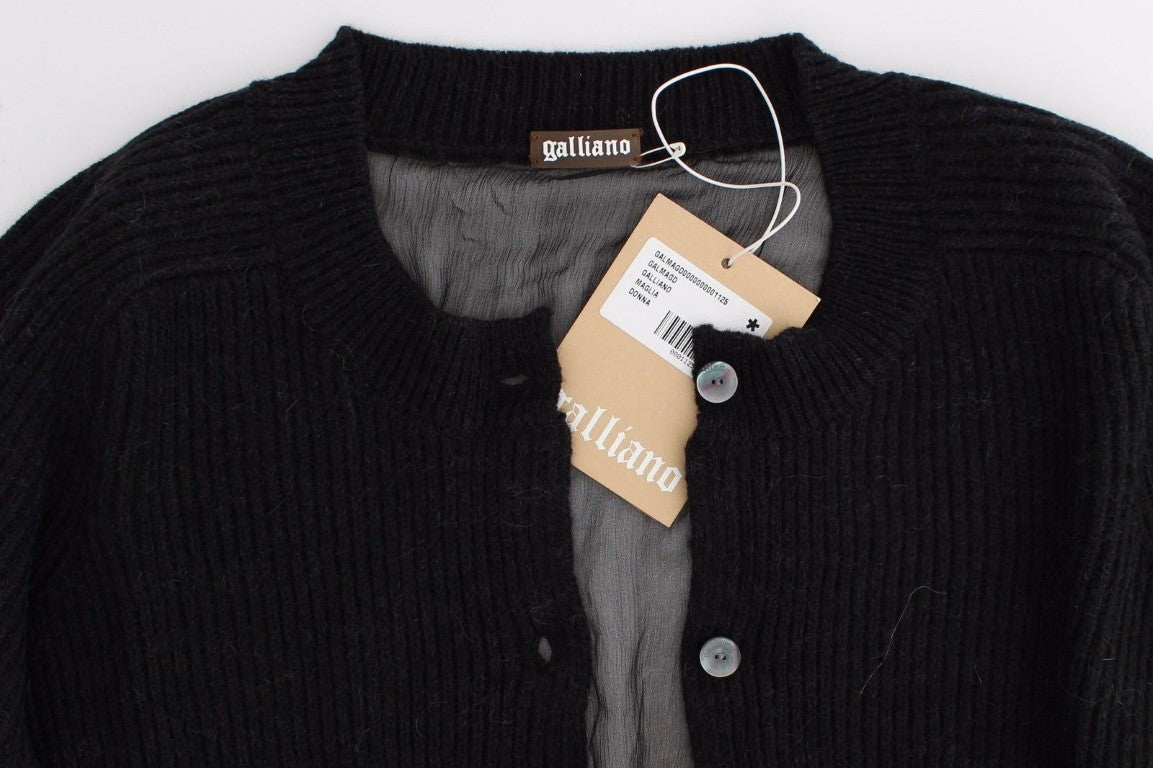 John Galliano Black wool cardigan