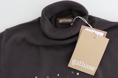 John Galliano Brown turtleneck cotton sweater