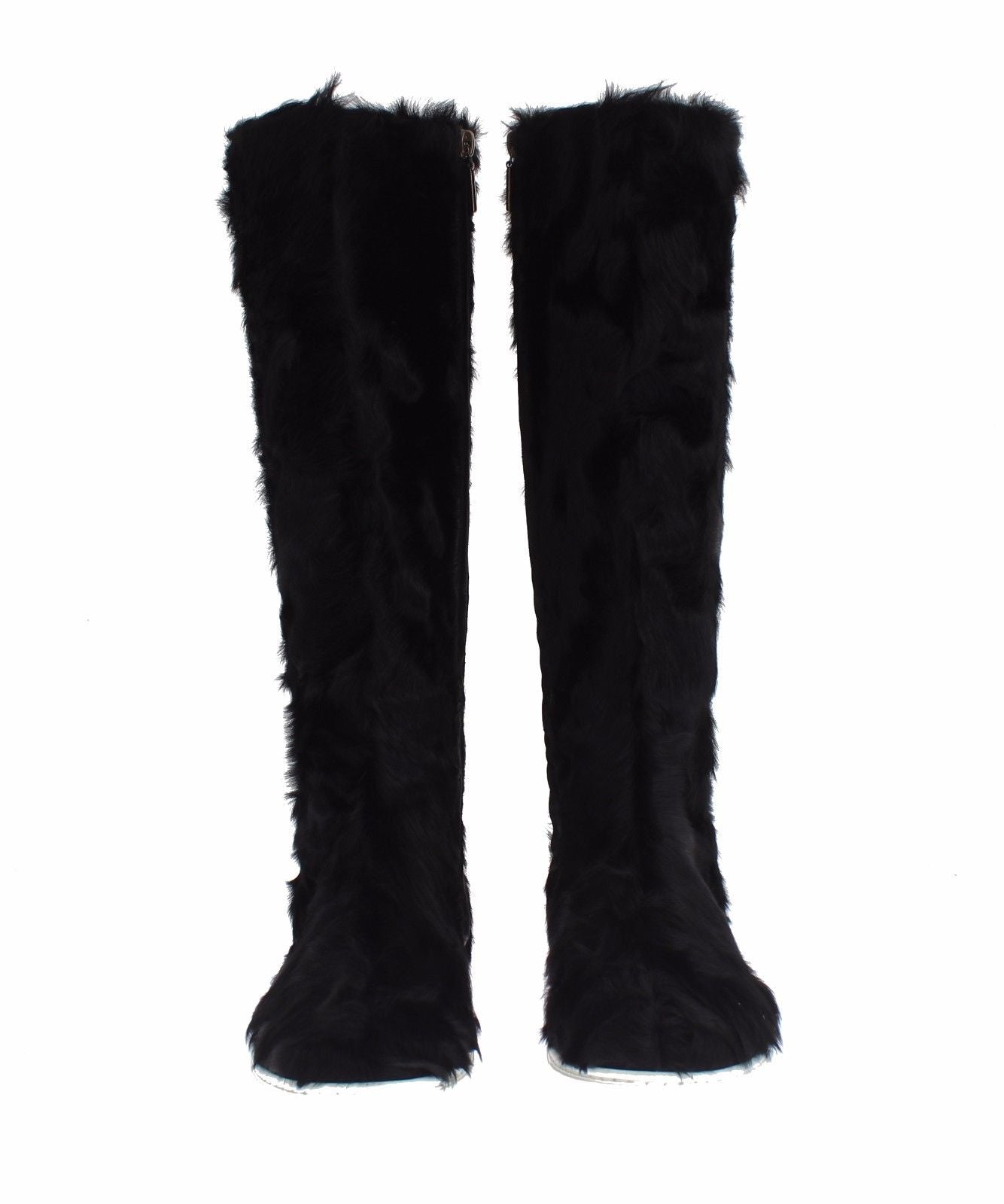 Dolce & Gabbana Black Xiangao Lamb Fur Leather Boots