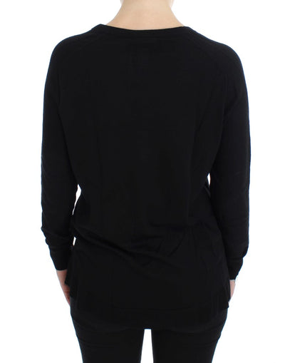Dolce & Gabbana Black Wool Button Cardigan Sweater