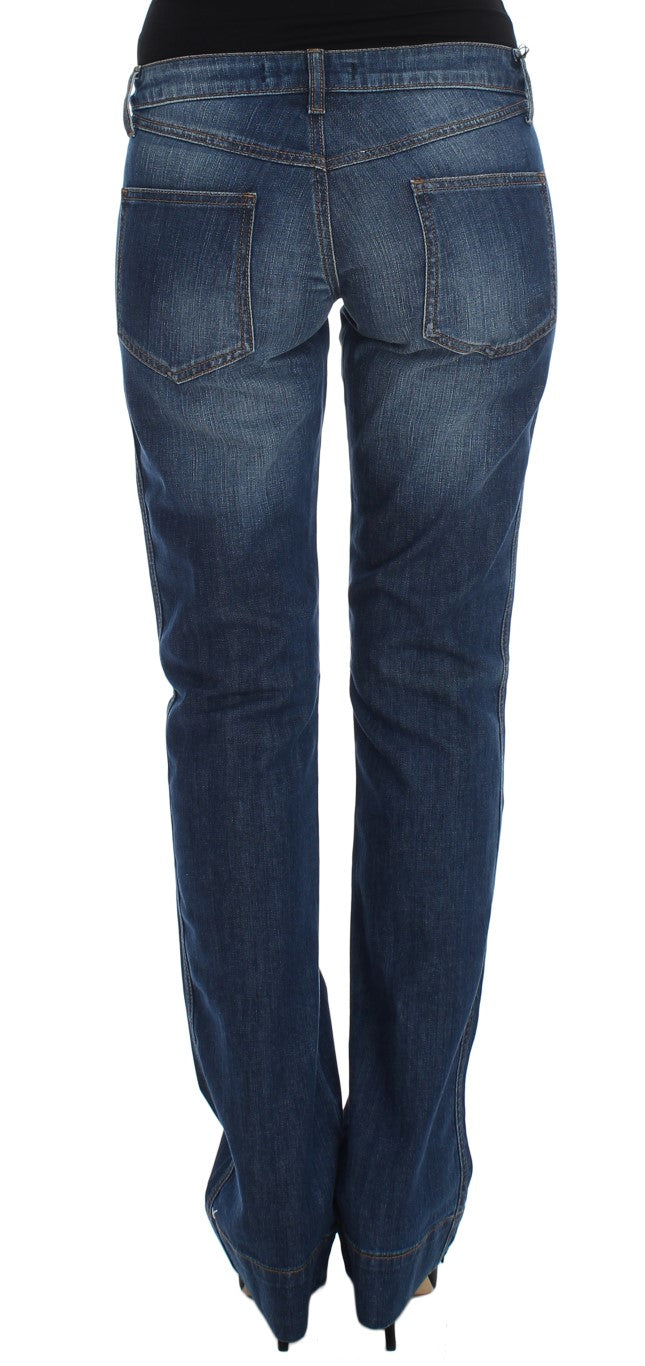 Cavalli Blue Wash Cotton Stretch Boot Cut Jeans