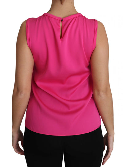 Dolce & Gabbana Pink Family Silk Tank  Mama Blouse Top Shirt
