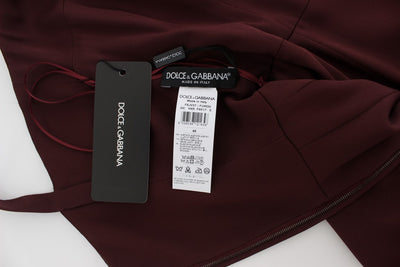 Dolce & Gabbana Bordeaux Stretch Full Length Sheath Dress