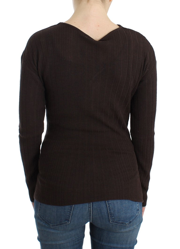 Cavalli Brown knitted wool sweater