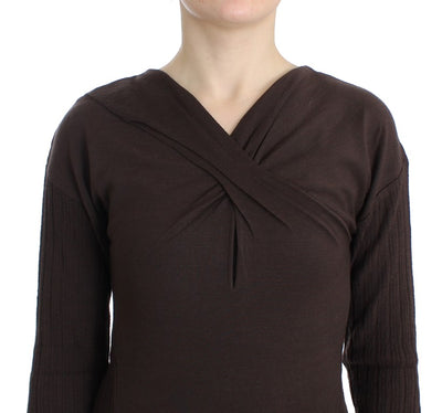 Cavalli Brown knitted wool sweater