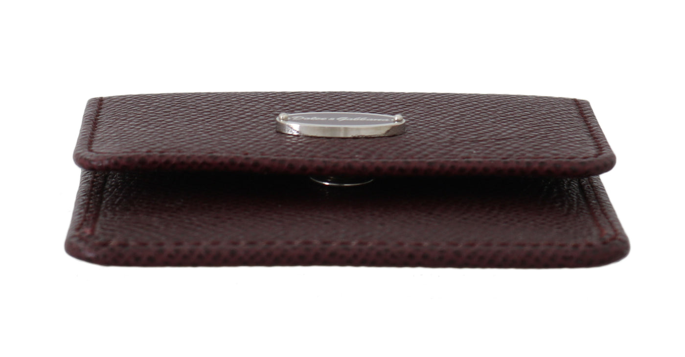 Dolce & Gabbana Bordeaux Dauphine Leather Condom Pocket Case