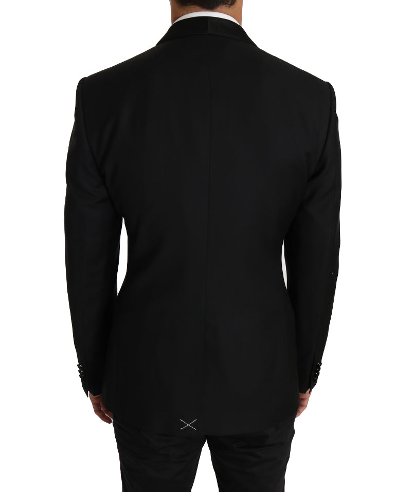 Dolce & Gabbana Black Wool Silk GOLD Blazer Jacket