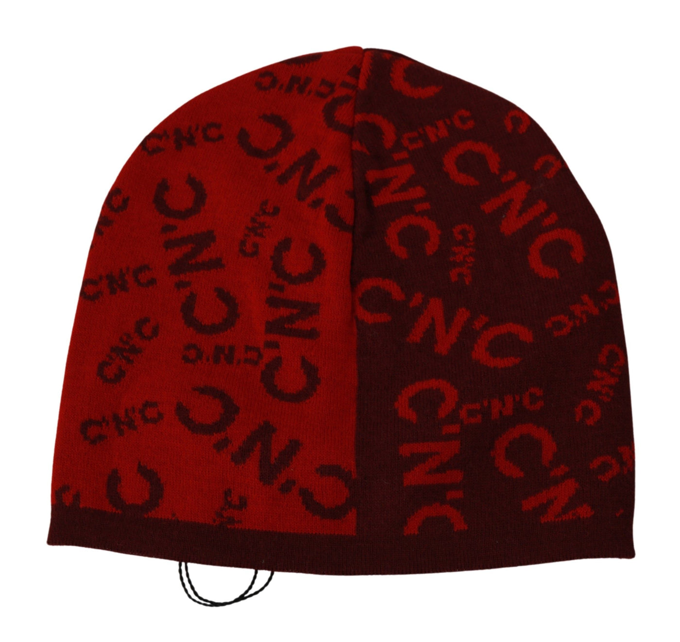 Costume National Red Wool Blend Branded Beanie Hat