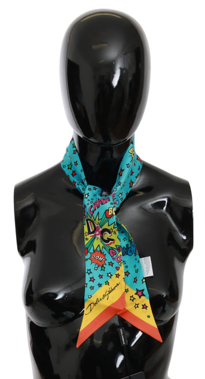 Dolce & Gabbana Multicolor Silk WOW Necktie Shawl Scarf