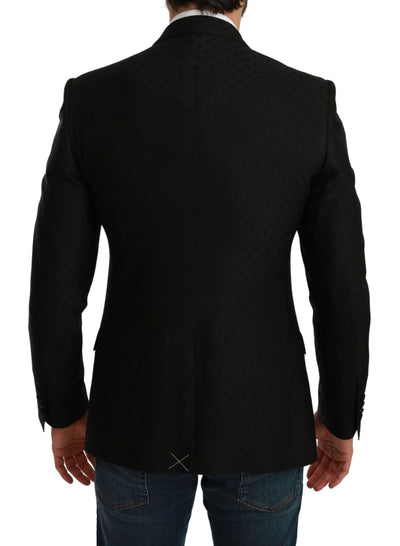 Dolce & Gabbana Black Slim Fit Coat Jacket MARTINI Blazer