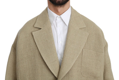 Dolce & Gabbana Beige Jacket Coat 100% Jute Blazer Coat