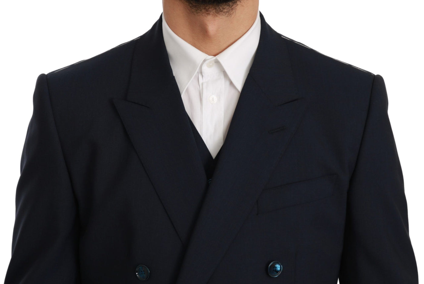 Dolce & Gabbana Blue Slim Fit 3 Piece MARTINI Wool Suit