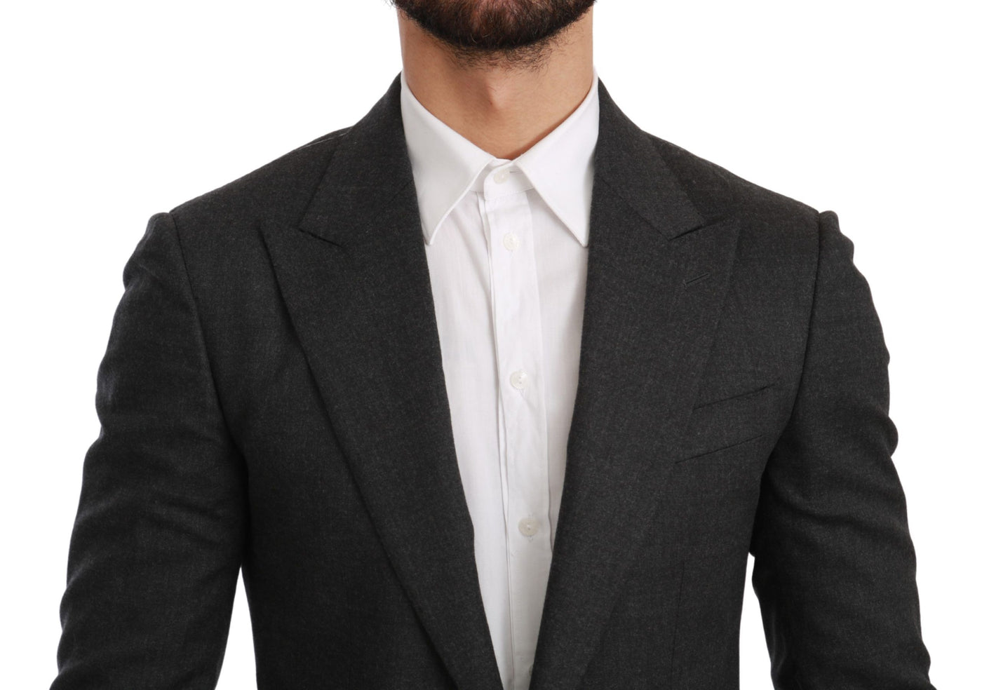 Dolce & Gabbana Gray NAPOLI Slim Fit Jacket Wool Blazer