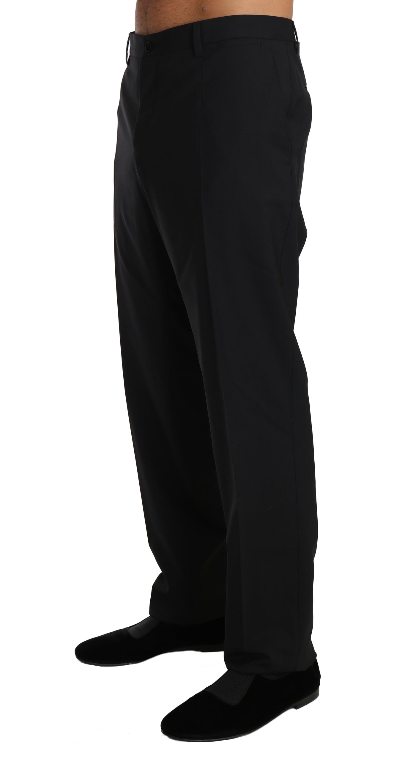 Dolce & Gabbana Black Wool Stretch Formal Trousers