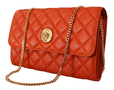 Versace Red Nappa Leather Evening Shoulder Bag