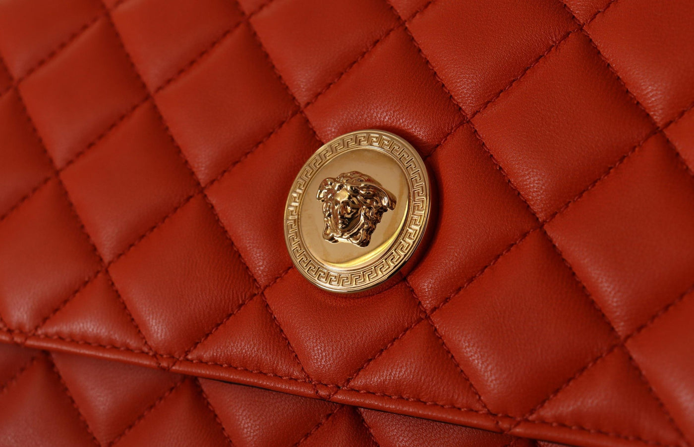 Versace Red Nappa Leather Evening Shoulder Bag