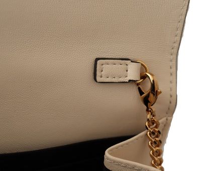 Versace Elegant White Nappa Leather Evening Shoulder Bag