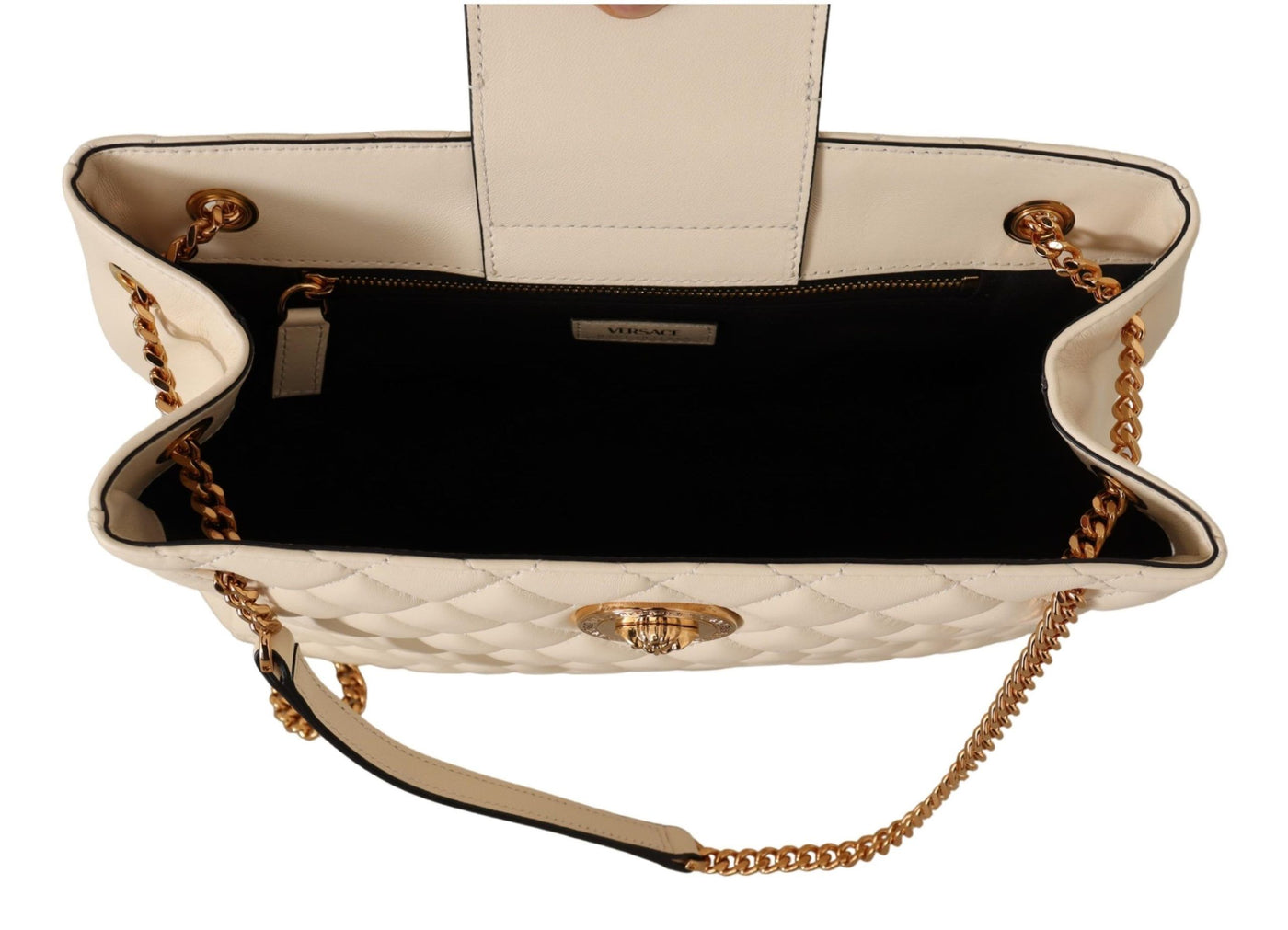 Versace Ethereal White Nappa Tote - Chic Elegance Personified