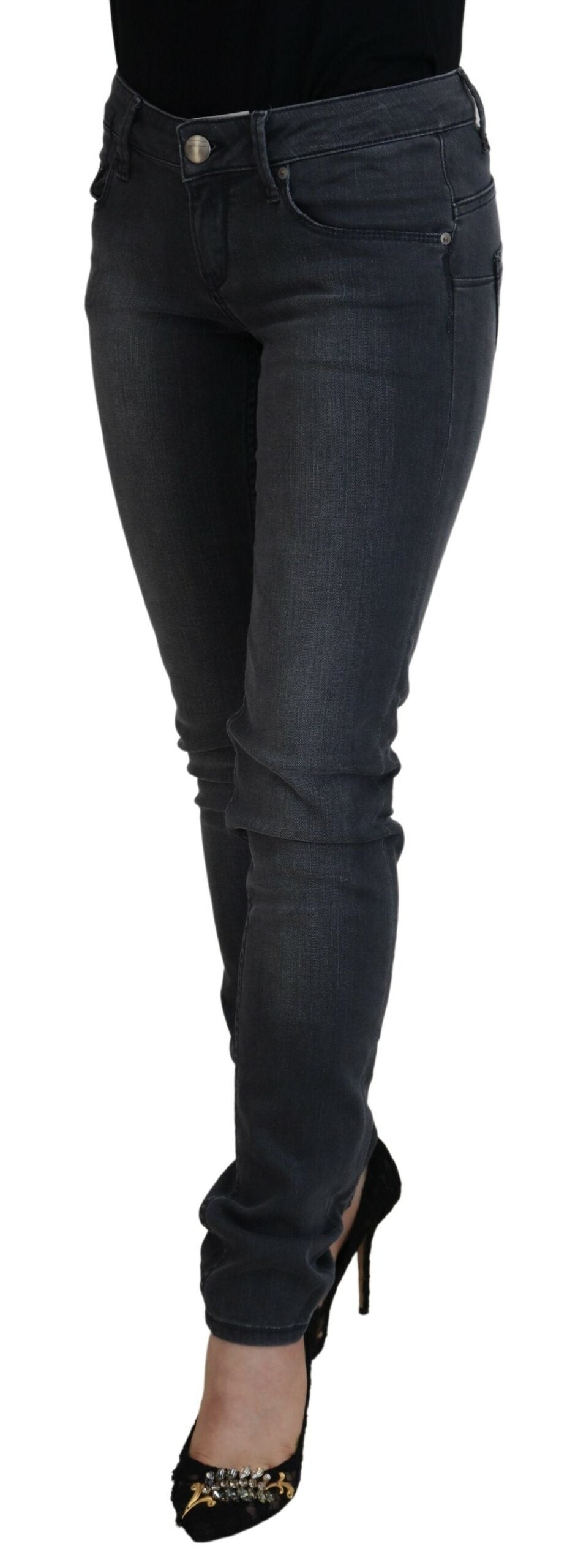 Acht Chic Gray Low Waist Skinny Jeans