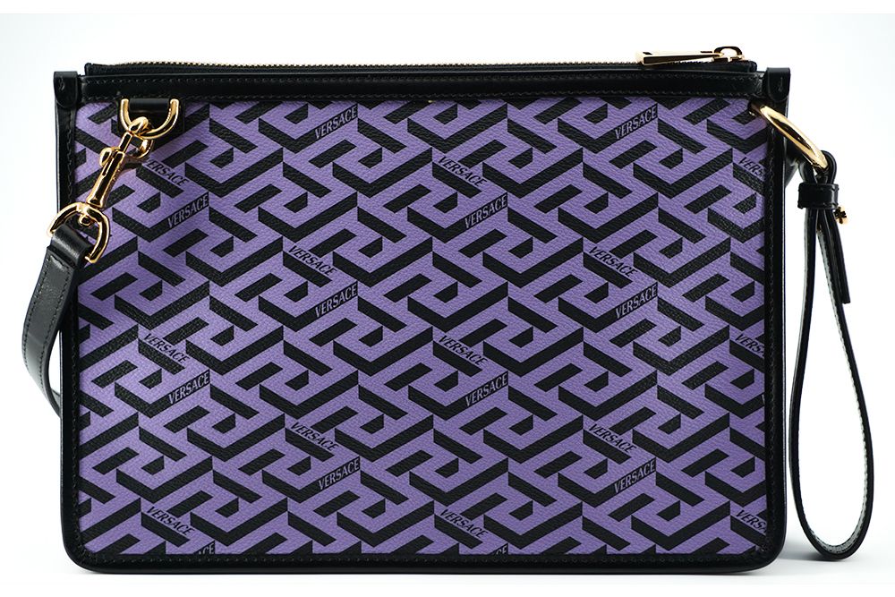 Versace Exquisite Violet & Black Signature Shoulder Bag